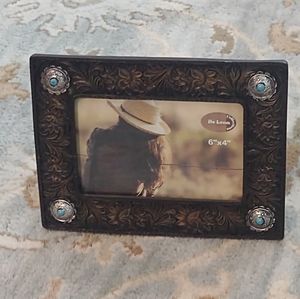 NWT Western picture frame with turquoise